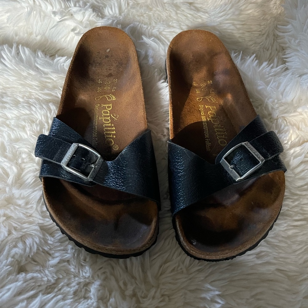 Papillio By Birkenstock Navy Blue Madrid Sandals Size 37Euro = 6-6.5US